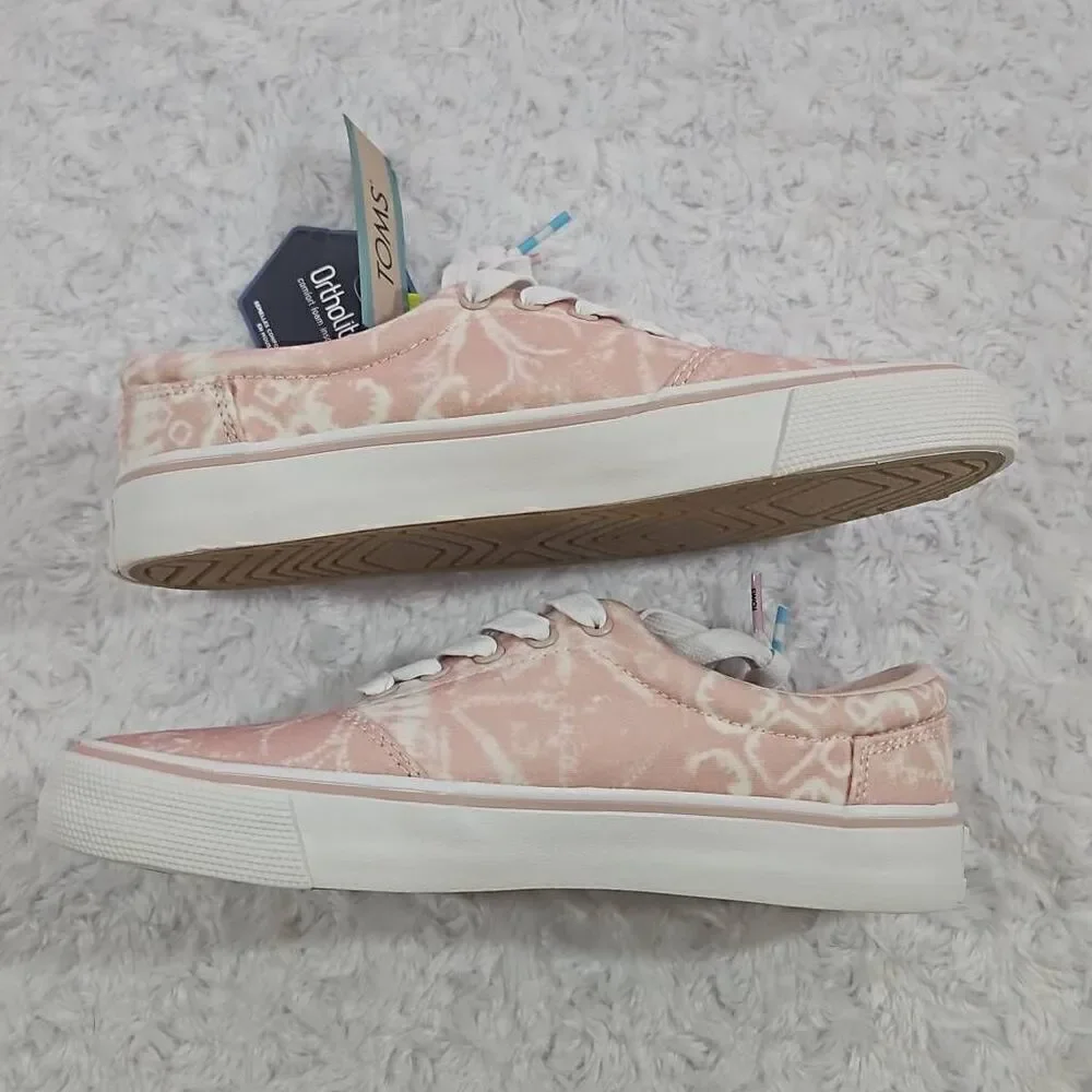Toms Alpargata Cloud pink patchwork batik Fenix Tie Dye lace sneaker womens 7.5